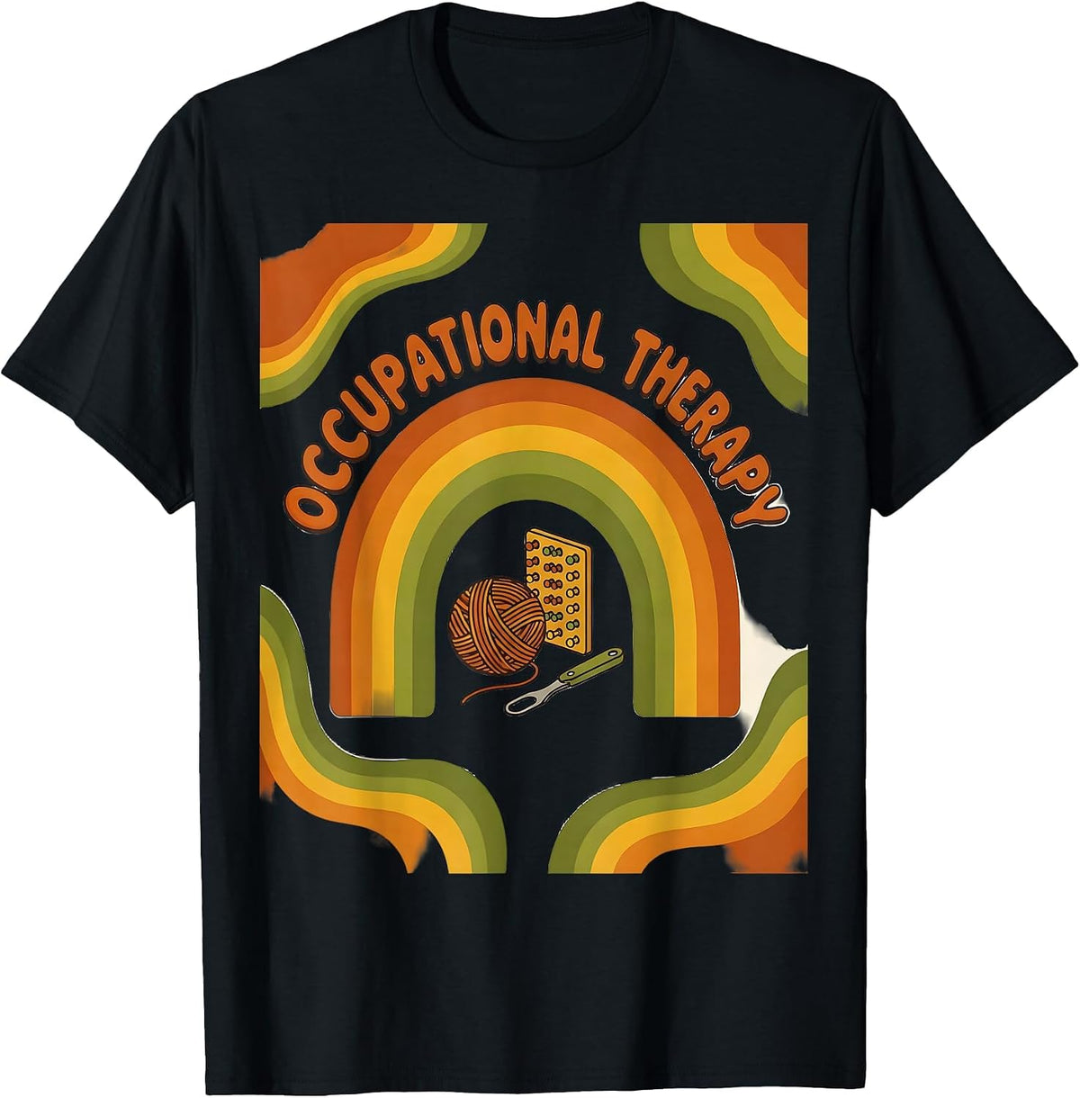 Men's Occupational Therapy Retro 70s OT Month Gift T-Shirt - Black