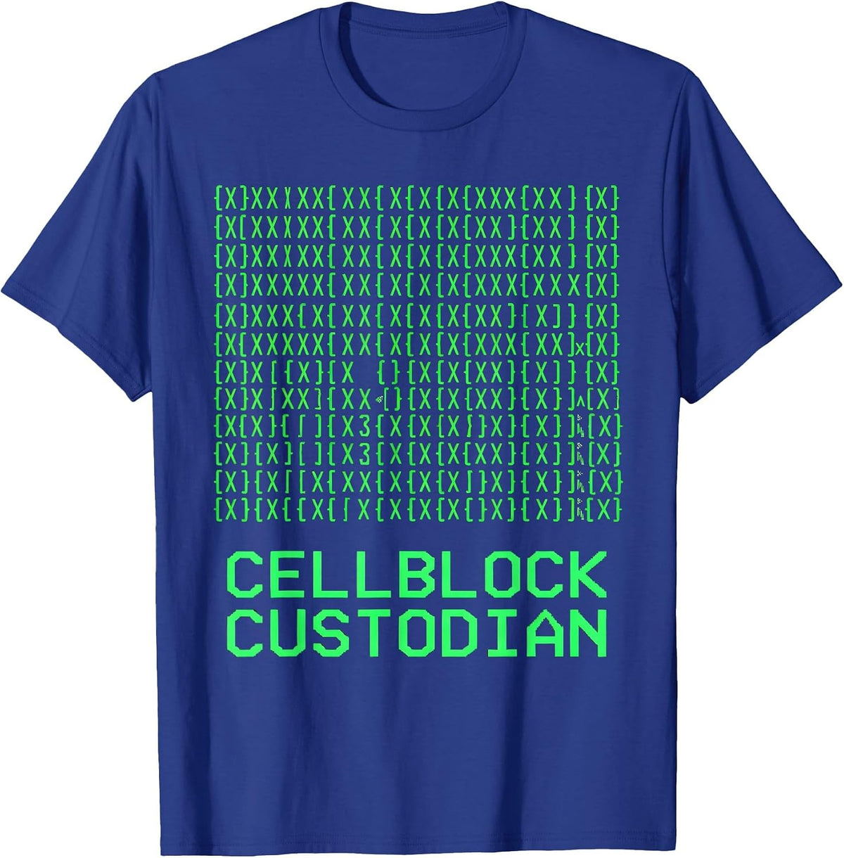 Men's Cellblock Custodian Funny Correctional Officer Law T-Shirt - Royal Blue