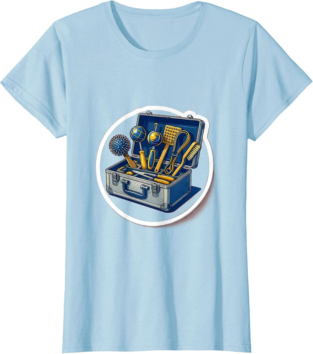 Occupational Therapy Toolbox Illustration Gift T-Shirt - Baby Blue