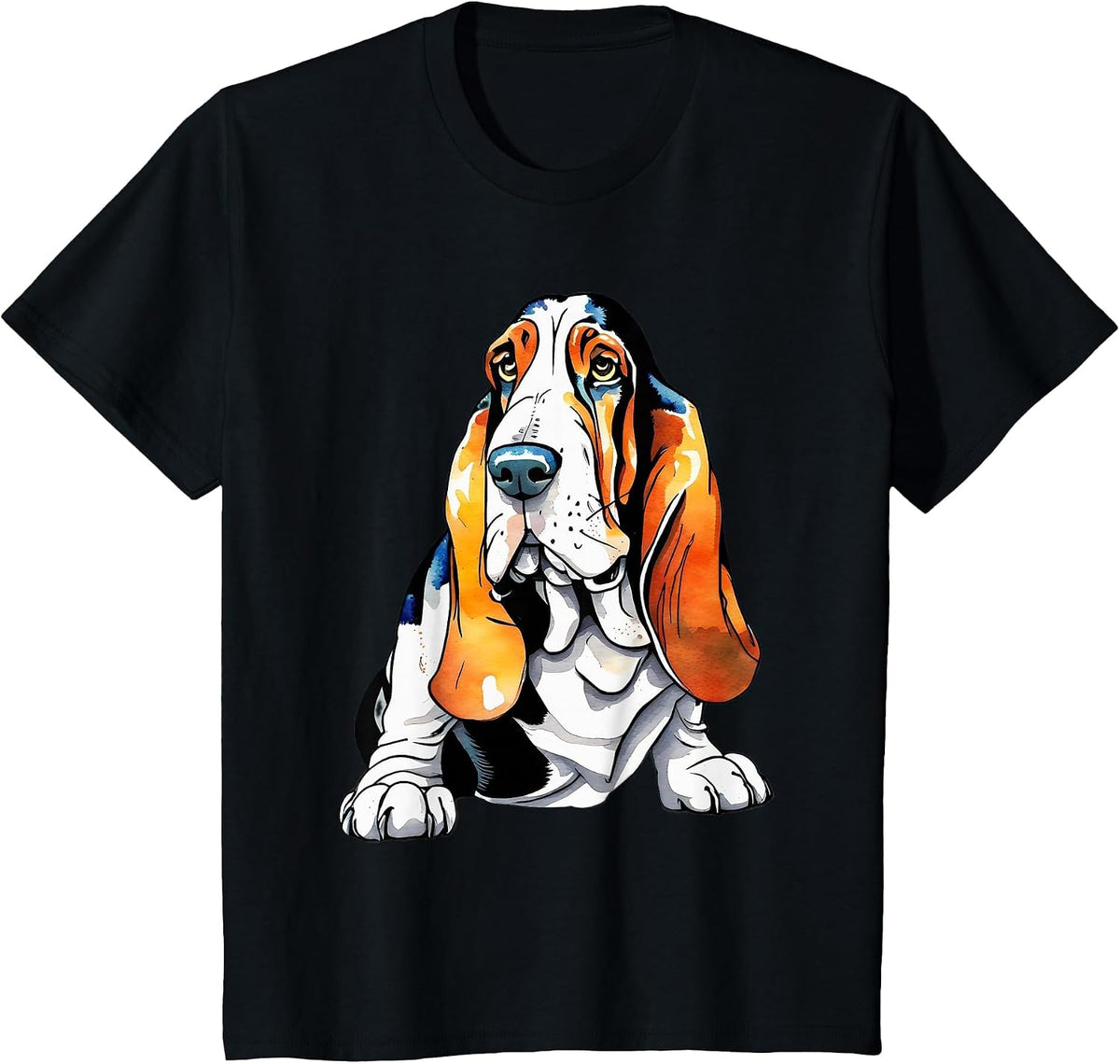Bassett Hound Dog Breed Graphic T-Shirt - Black