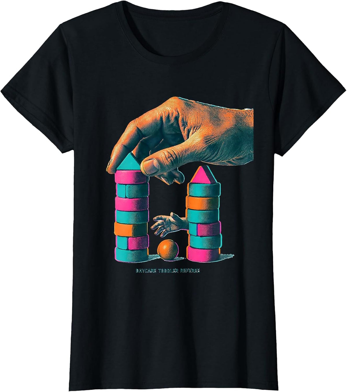 Women's Daycare Toddler Referee Funny Childcare Provider Toddler T-Shirt - Black