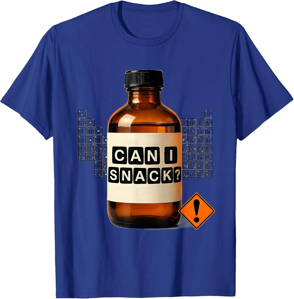 Men's Can I Snack Funny Periodic Table Science Teacher Student T-Shirt - Royal Blue