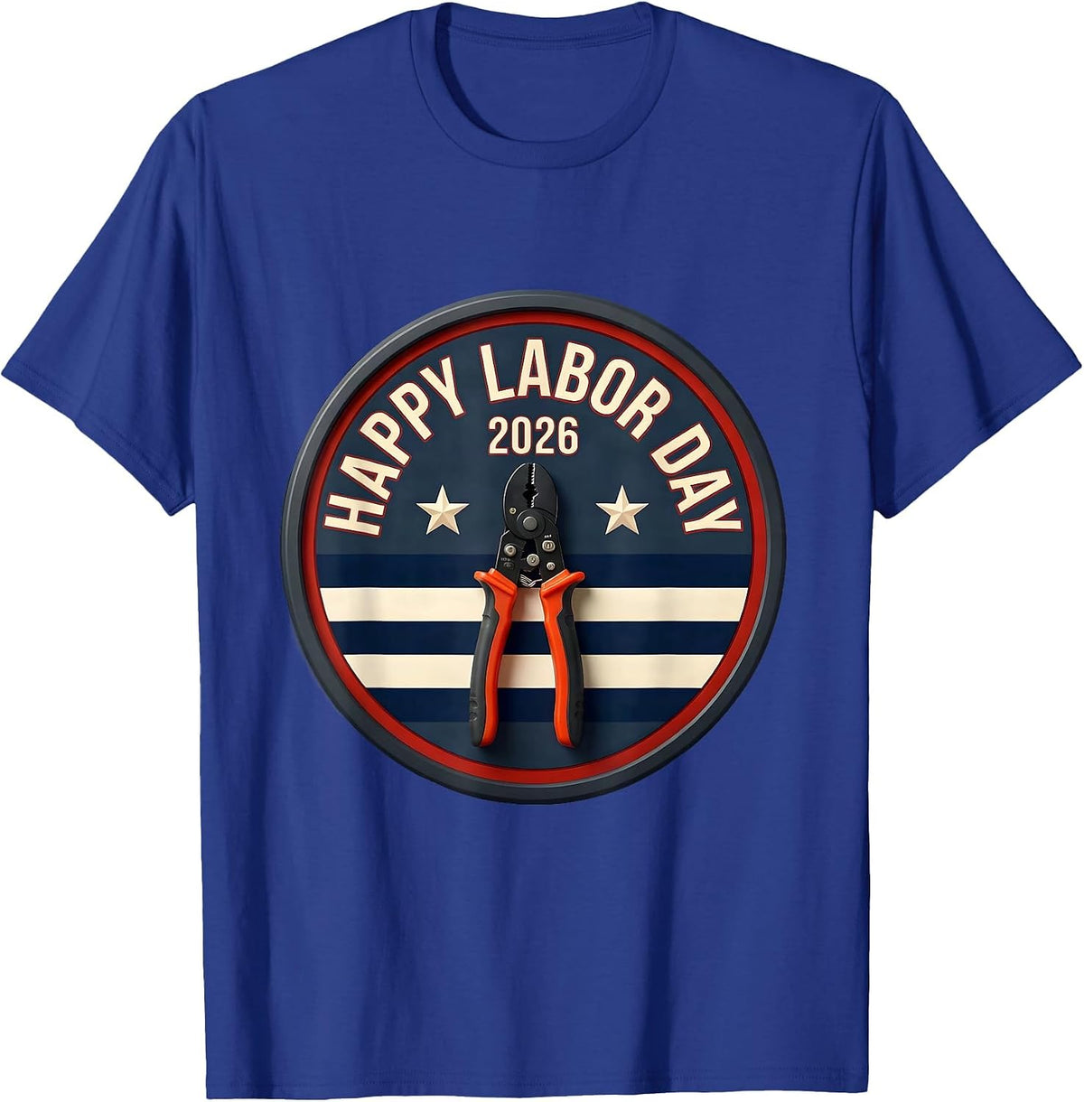 Happy Labor Day 2026 Patriotic Union Worker Gift T-Shirt - Royal Blue