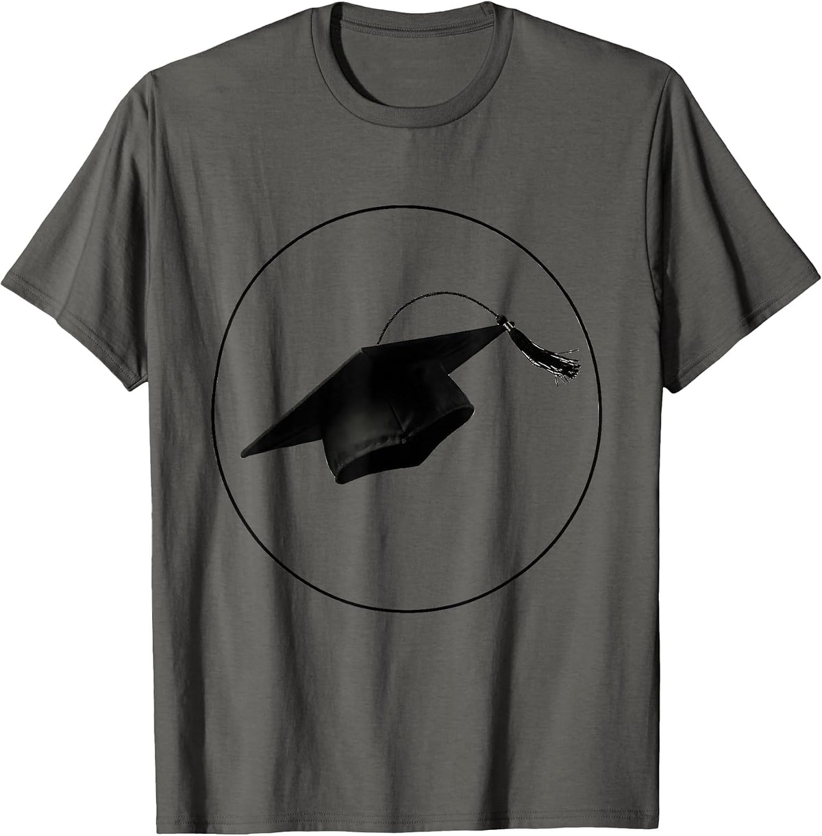 English Teacher Graduation Cap Toss Graphic T-Shirt - Asphalt Grey