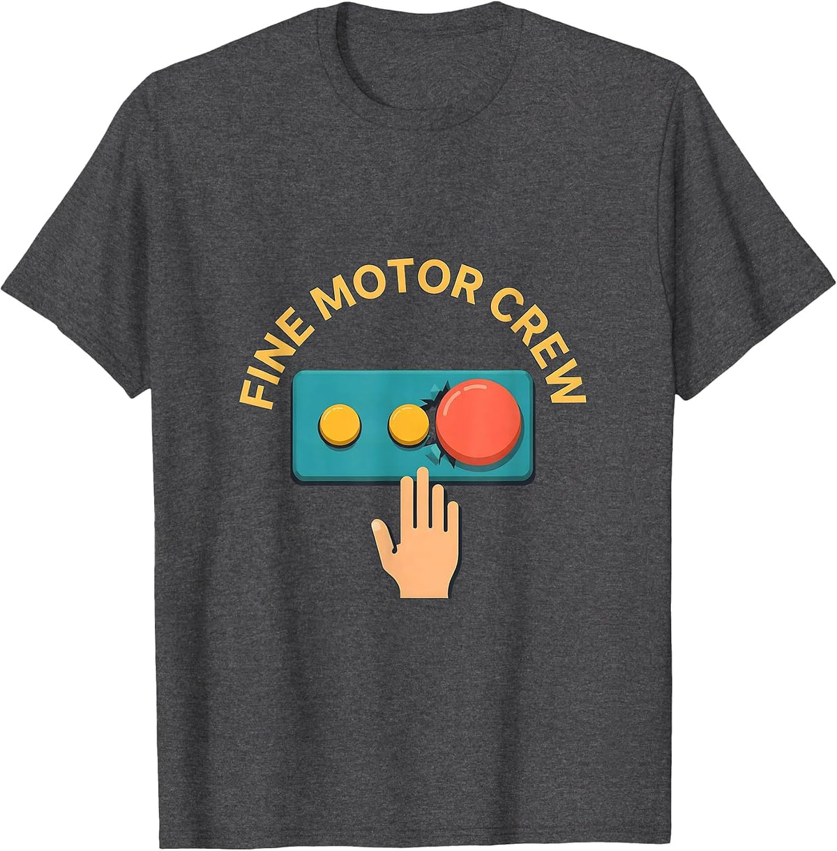 Fine Motor Crew Funny Occupational Therapy OT Month T-Shirt - Dark Heather Grey