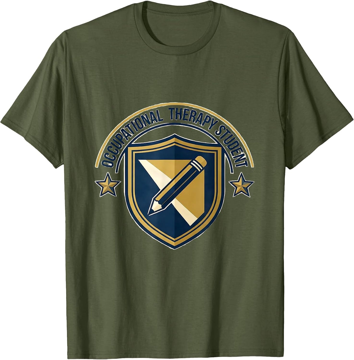 Men's Occupational Therapy Student Retro Emblem Pediatric T-Shirt - Olive Green