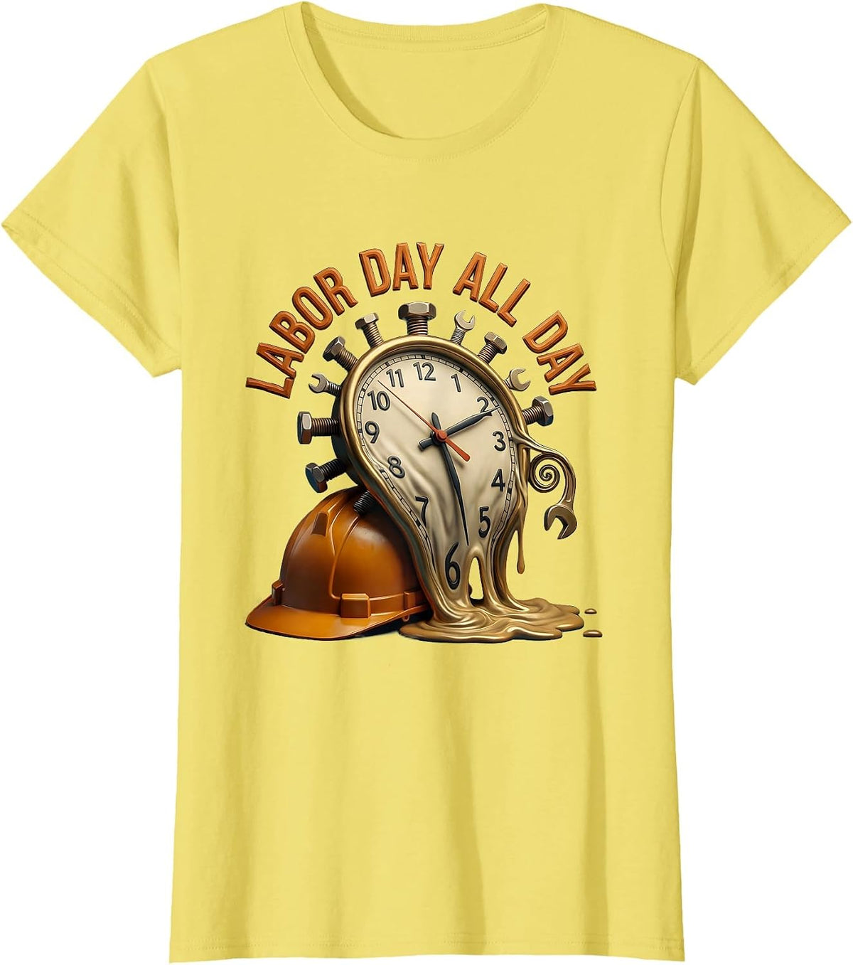 Labor Day All Day Festive Holiday Design T-Shirt - Lemon Yellow