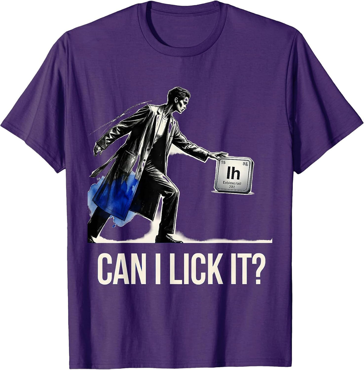 Men's Can I Lick It Periodic Table Science Design T-Shirt - Purple