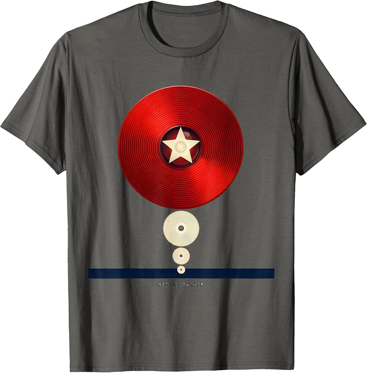 Red Light Never Editorial Conceptual Racing Fan American T-Shirt - Asphalt Grey