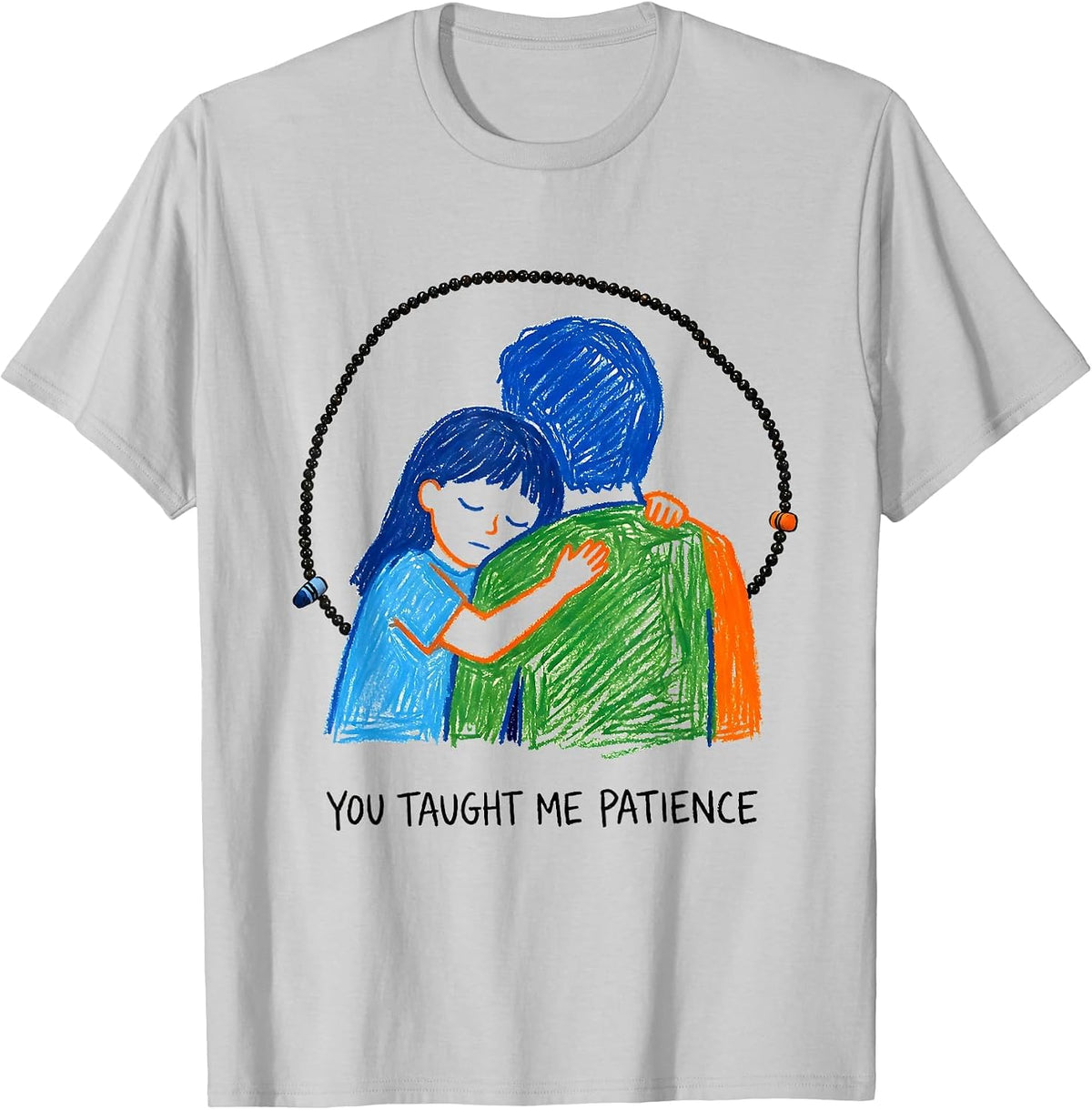 Men's You Taught Me Patience Naive Kidcore Daycare Teacher Humor T-Shirt - Silver Grey