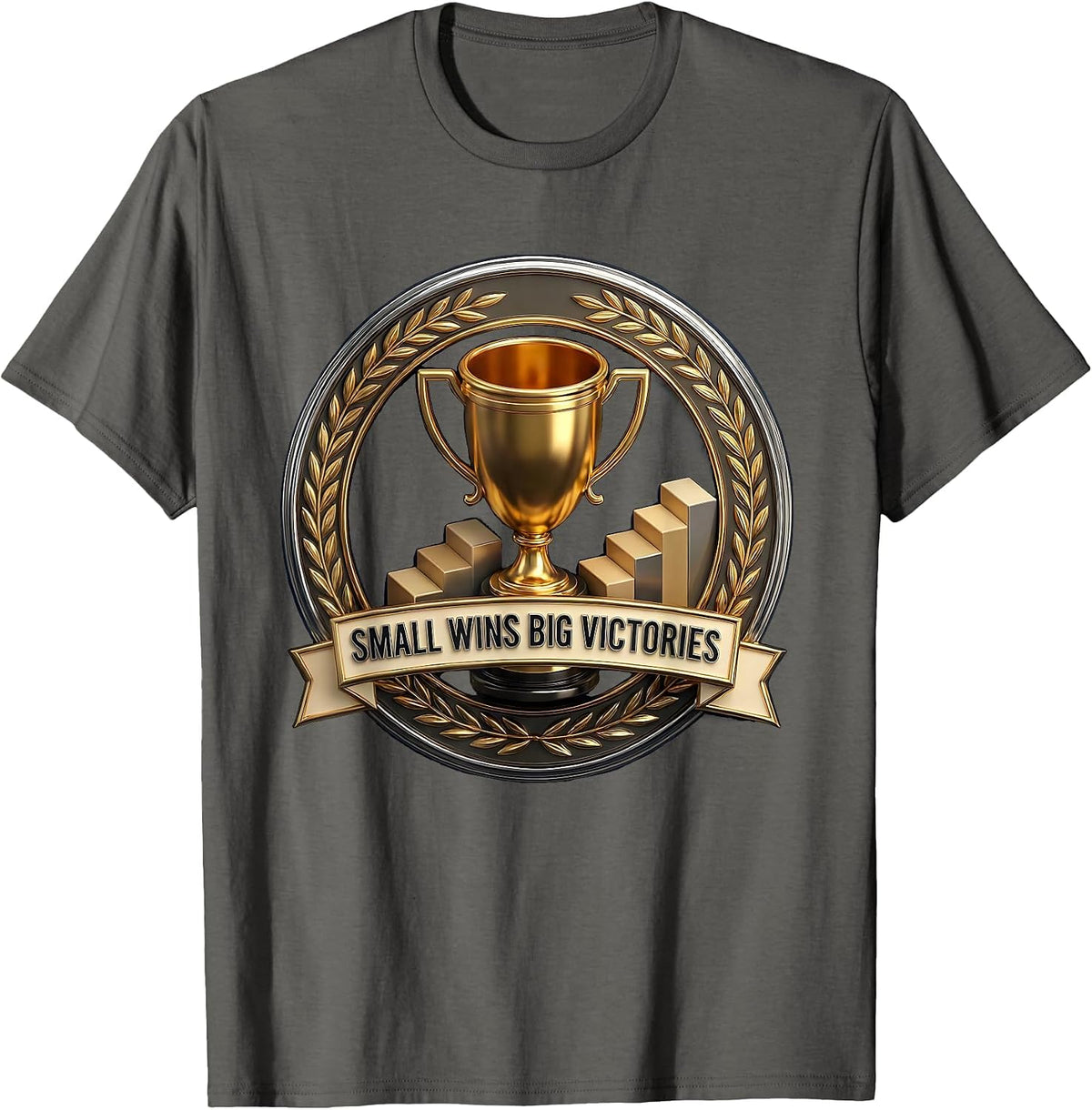 Men's Small Wins Big Victories Occupational Therapy Design T-Shirt - Asphalt Grey