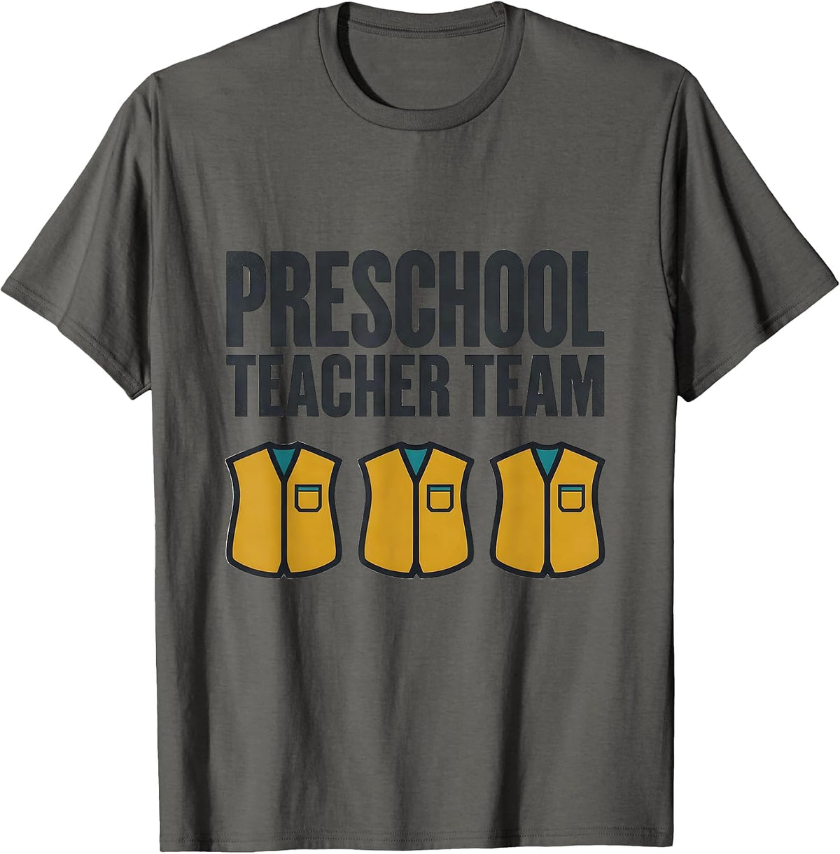 Men's Preschool Teacher Team Midcentury Modern Childcare Staff T-Shirt - Asphalt Grey