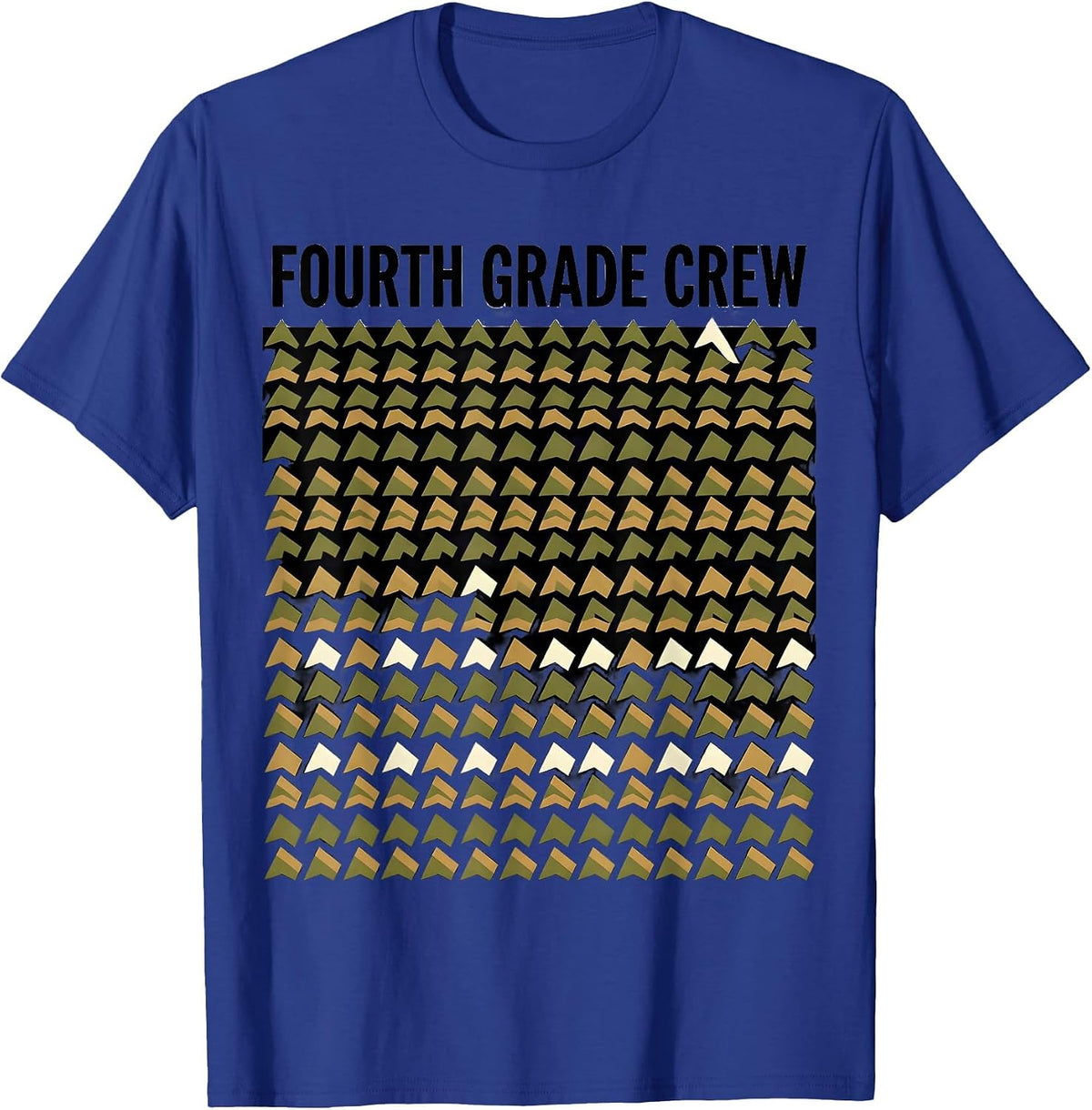 Men's Fourth Grade Crew Camo Back To School Boys Teachers T-Shirt - Royal Blue