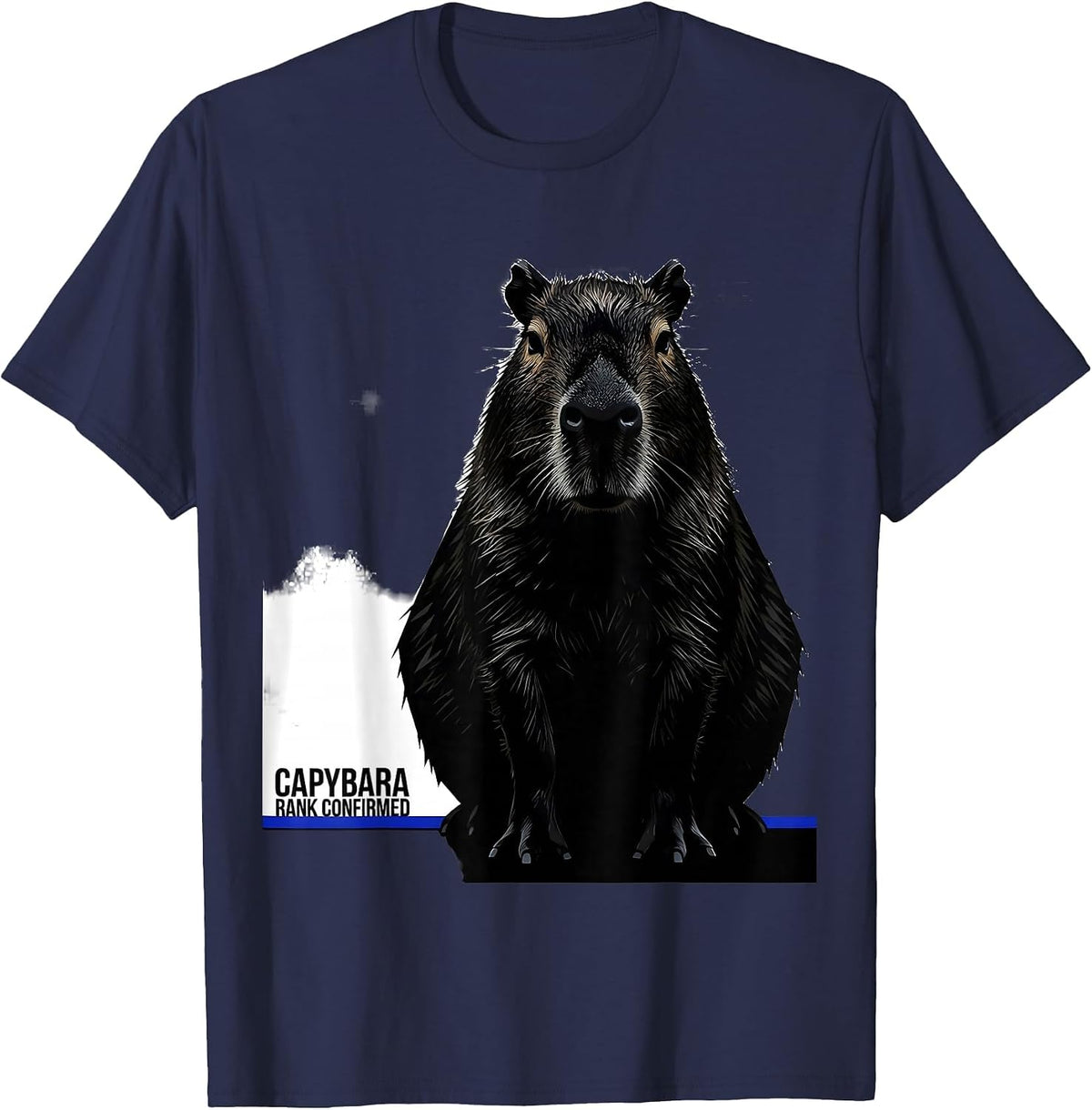 Capybara, Rank Confirmed Funny Animal Lover Meme Humor T-Shirt - Navy Blue