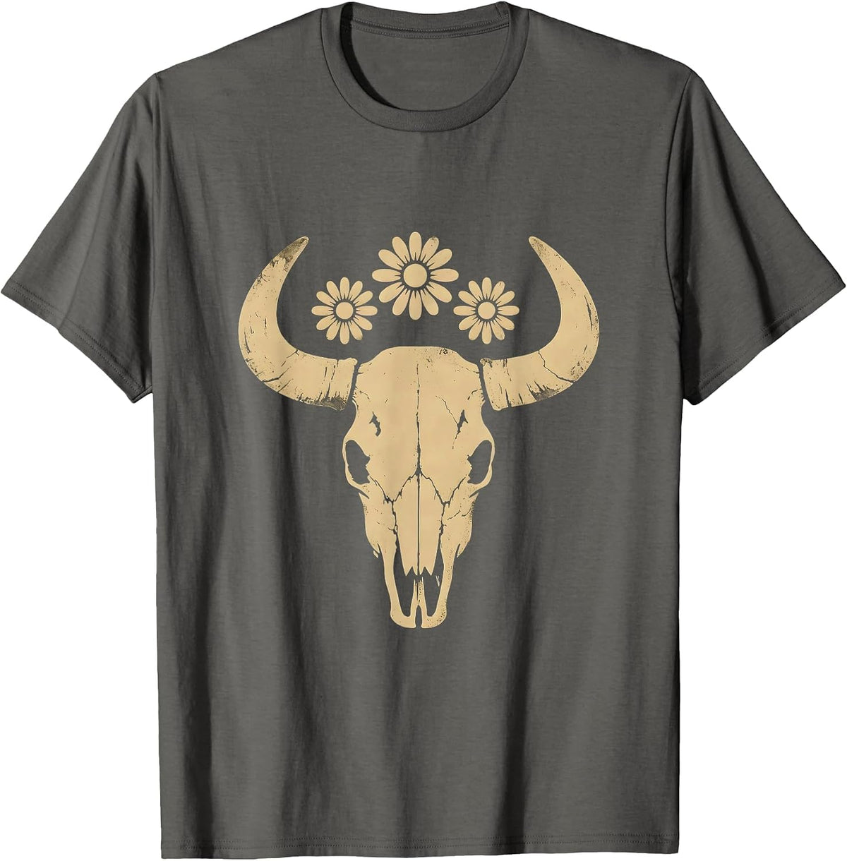 Men's Barrel Racing Cowgirl Full Gallop Western Design T-Shirt - Asphalt Grey