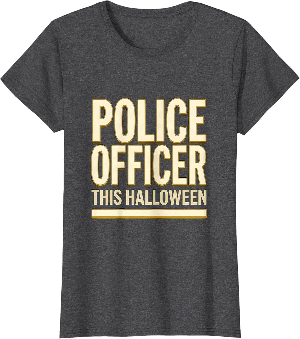 Women's Police Officer This Halloween Costume Halloween Party T-Shirt - Dark Heather Grey