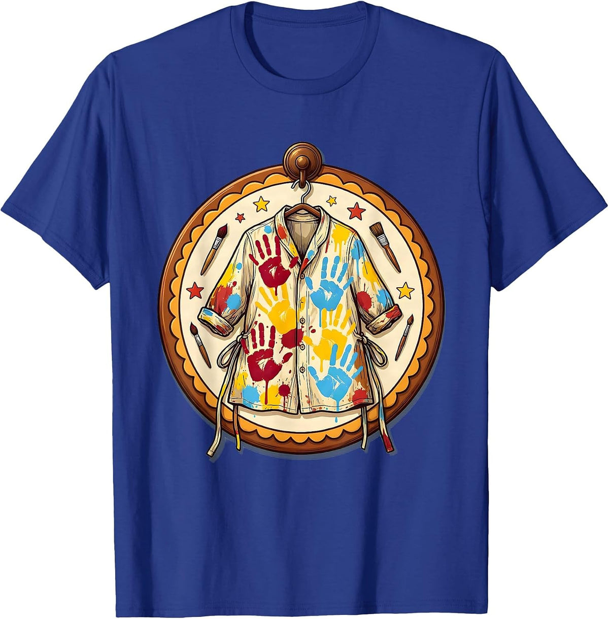 Men's Preschool Teacher Paint Smock Graphic T-Shirt - Royal Blue