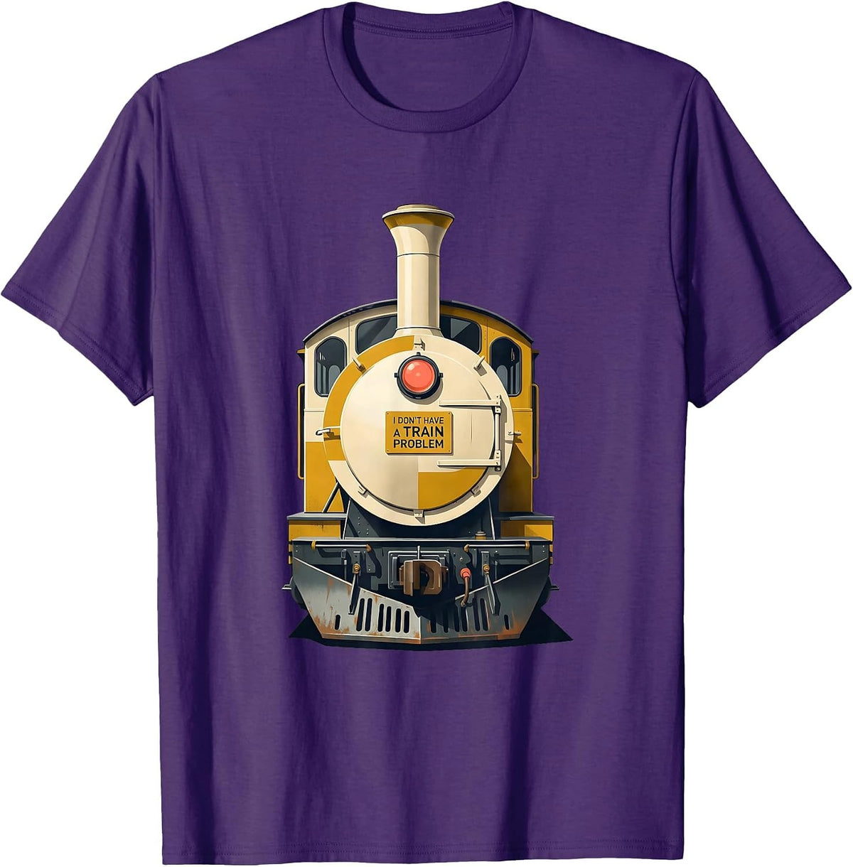 I Don't Have A Train Problem Funny Train Enthusiast T-Shirt - Purple