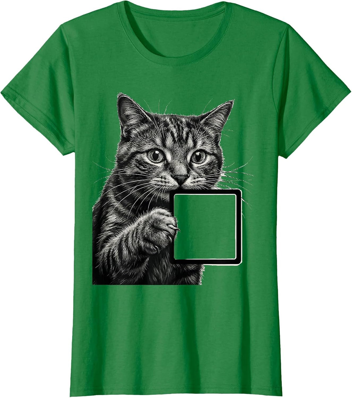 Women's Curious Cat Sniffing Periodic Table Science Design T-Shirt - Kelly Green