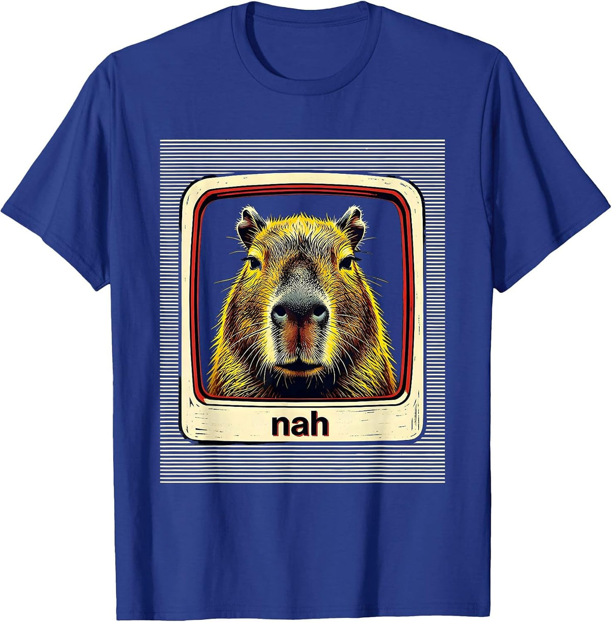 nah Funny Capybara Gamer Meme Humor Video Games T-Shirt - Royal Blue