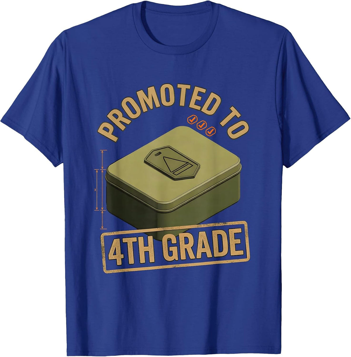 Men's PROMOTED TO 4TH GRADE Camo Fourth Grade Boy Back To School T-Shirt - Royal Blue