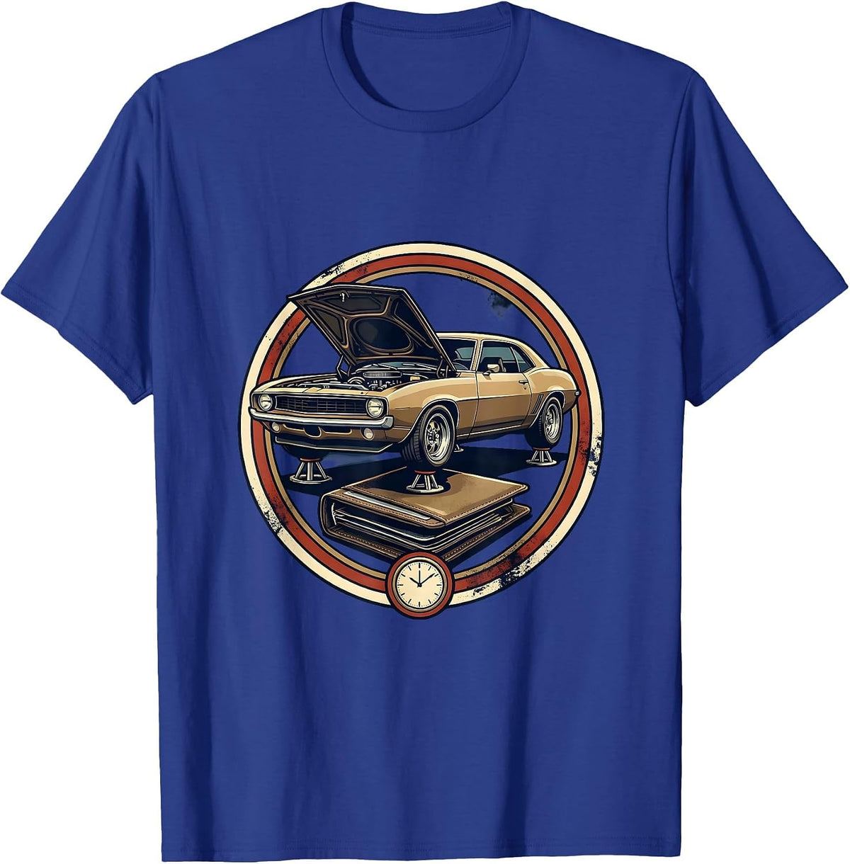 Men's Sealed Classic Coupe Garage Humor Car Enthusiast T-Shirt - Royal Blue