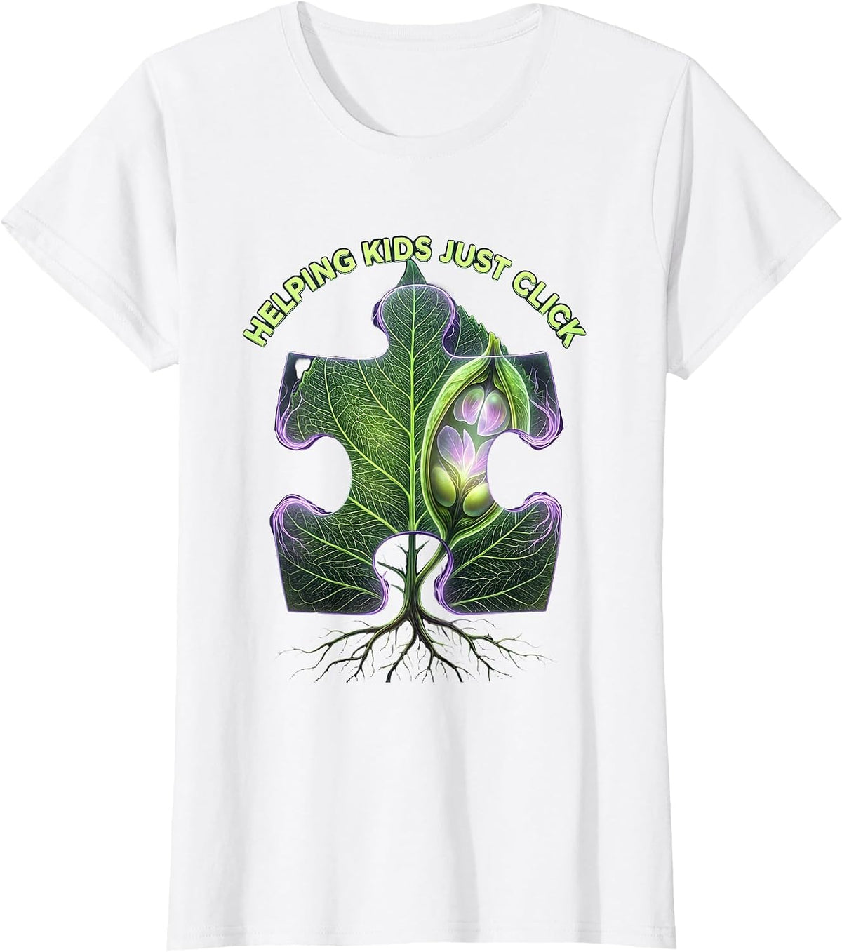 Helping Kids Just Click Occupational Therapy T-Shirt - White