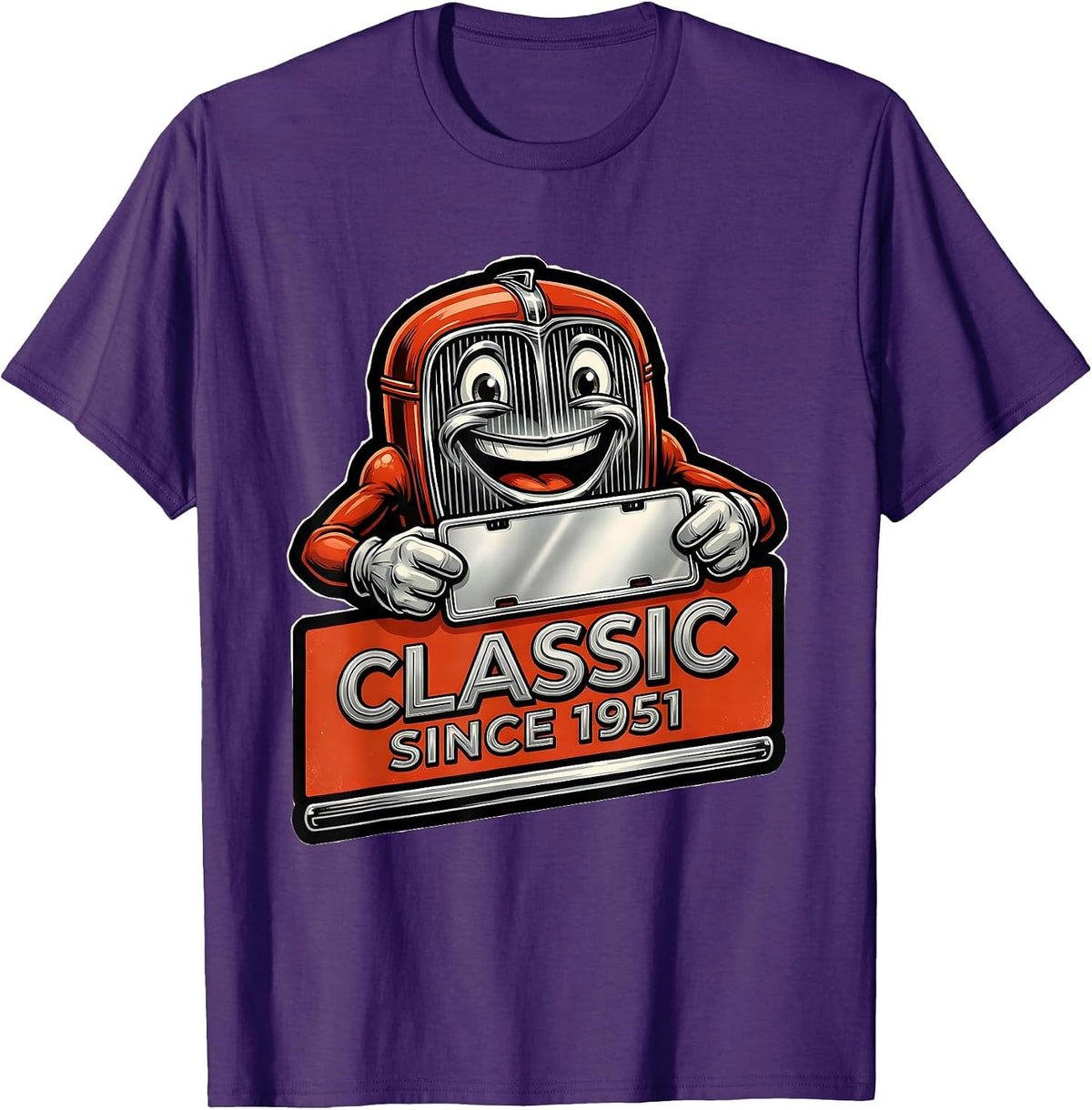 Classic Since 1951 Retro Car Birthday Pun Vintage Garage T-Shirt - Purple