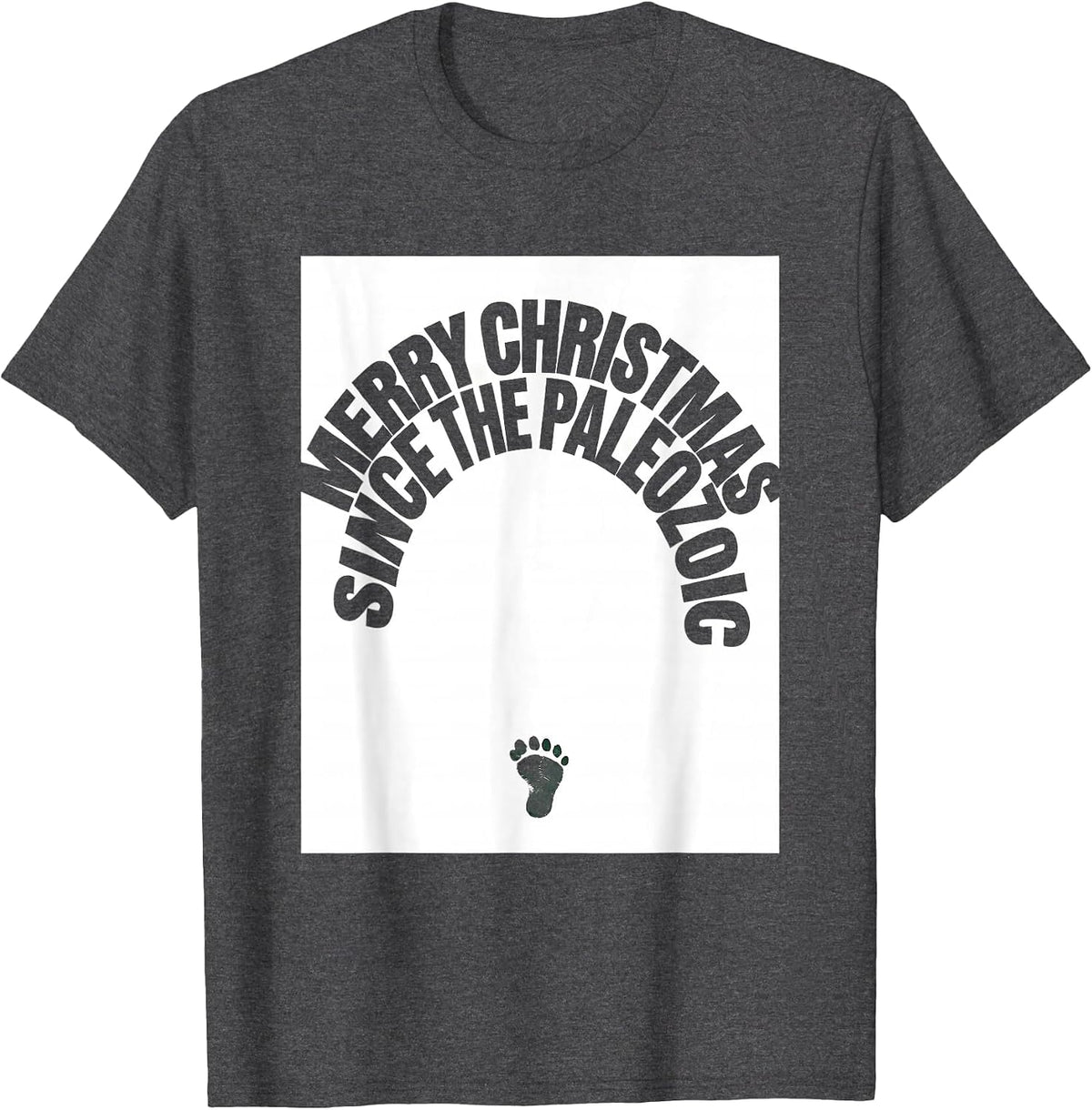 Merry Christmas Since The Paleozoic Funny Dinosaur Lover T-Shirt - Dark Heather Grey