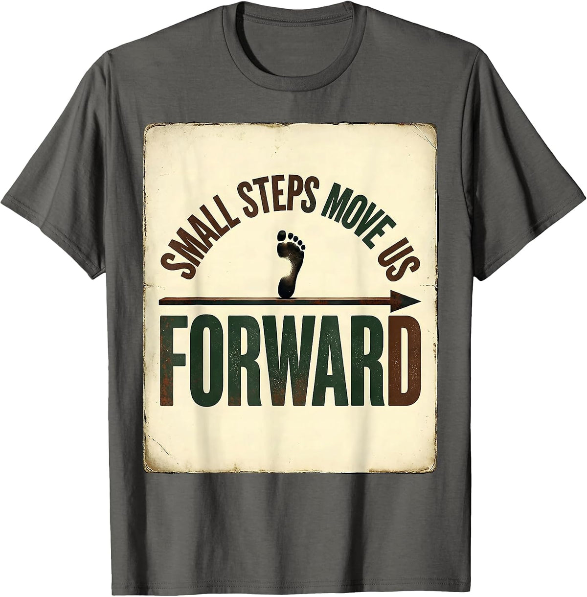 Men's Small Steps Move Us Forward Vintage Occupational Therapy OT T-Shirt - Asphalt Grey
