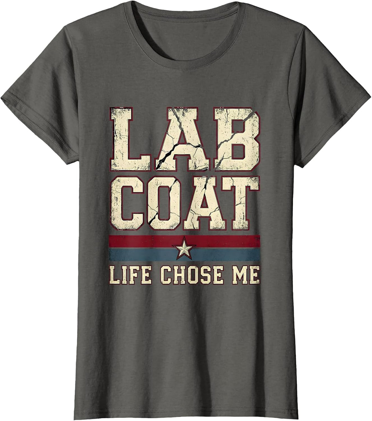 Women's Lab Coat Life Chose Me Science Teacher Design T-Shirt - Asphalt Grey