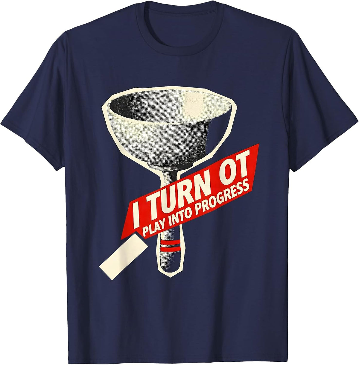 Men's I Turn OT Play Into Progress Occupational Therapy Pediatric T-Shirt - Navy Blue