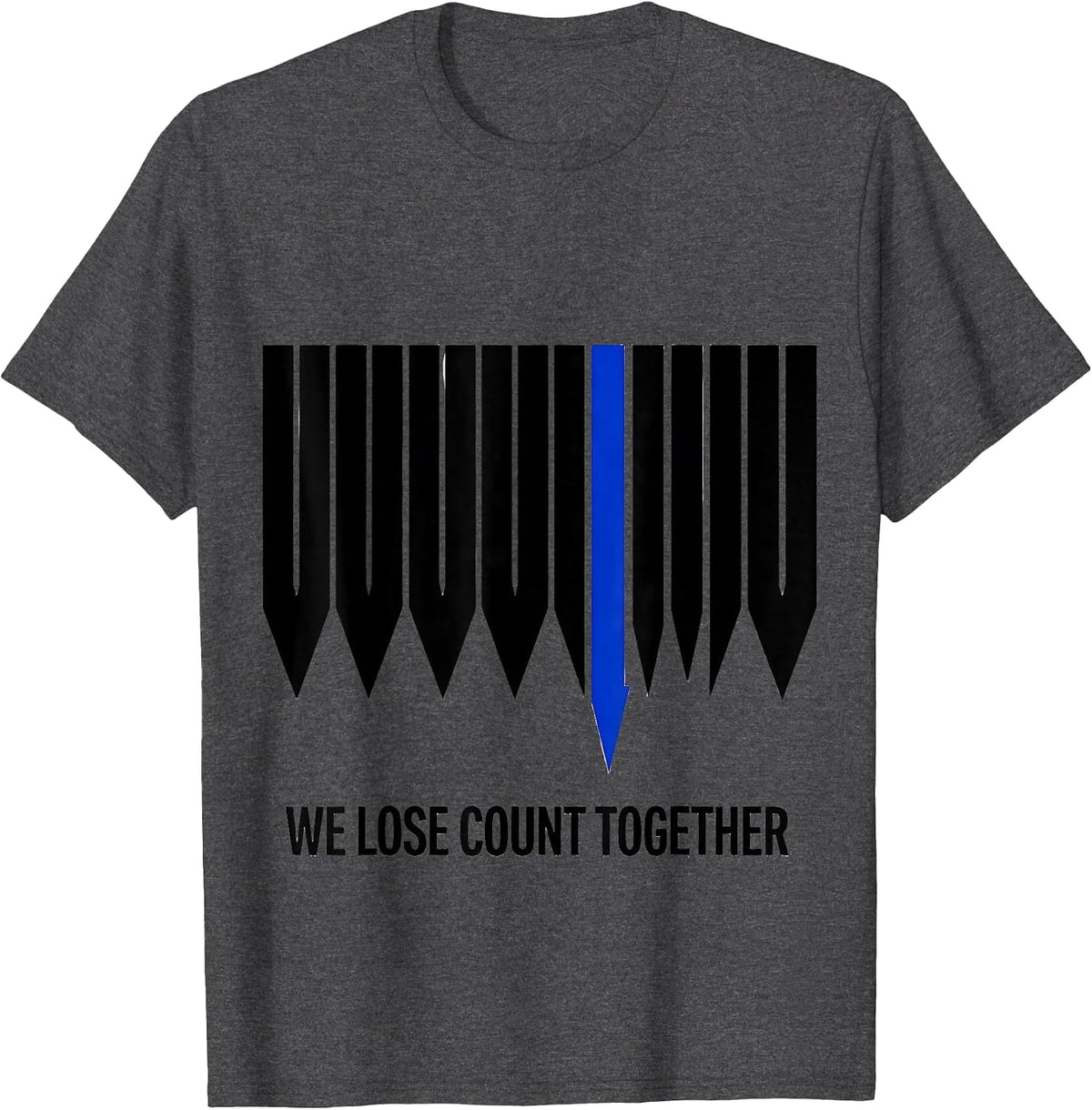 We Lose Count Together Funny Line Dance Group Humor T-Shirt - Dark Heather Grey