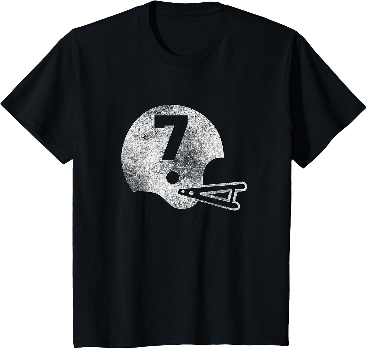 Vintage Football Jersey Number 7 T-Shirt Player Number T-Shirt - Black