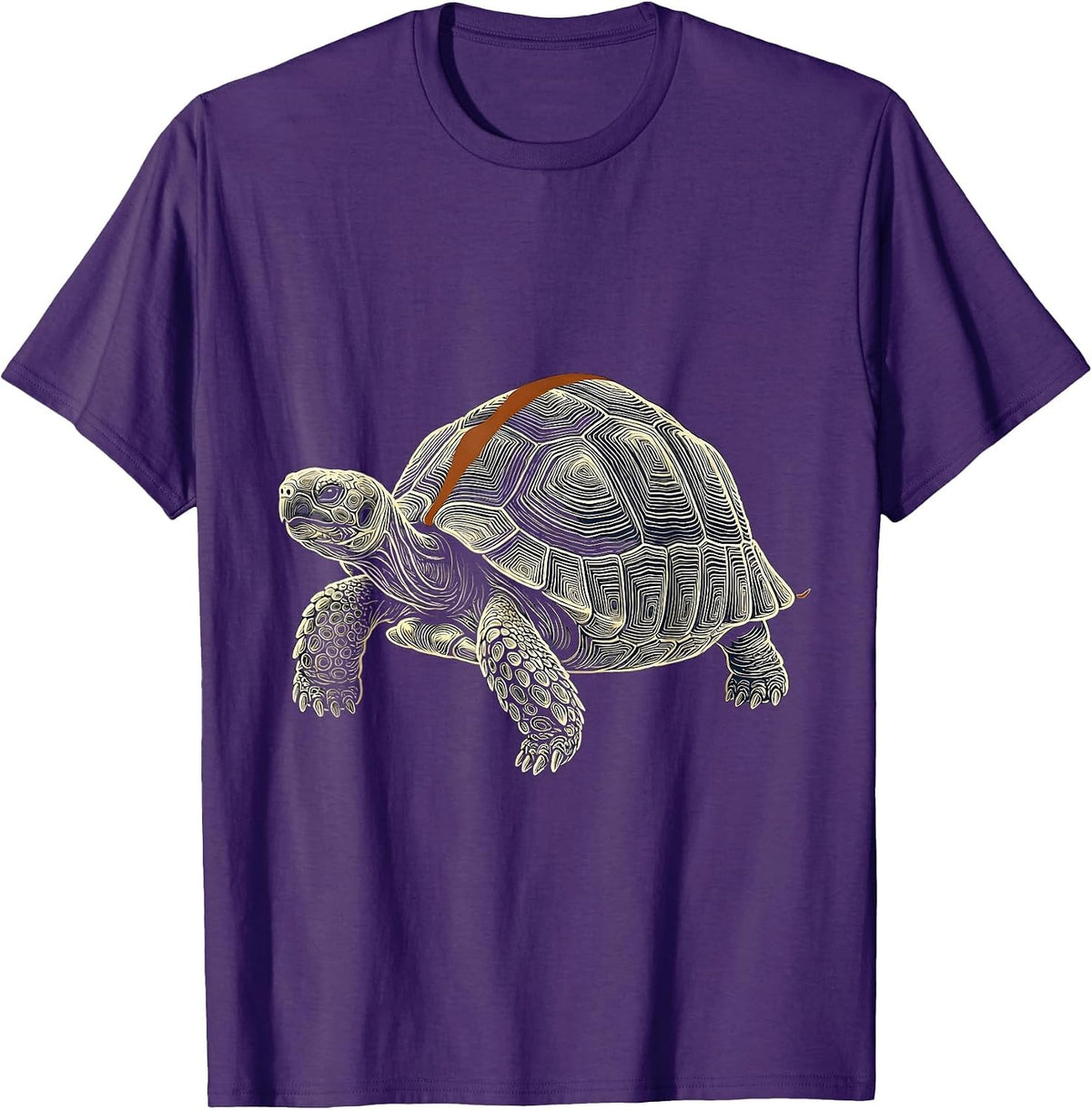 Tortoise Contour Art Turtle Lover Gift T-Shirt - Purple