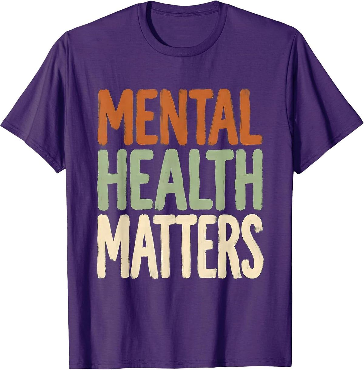 Mental Health Matters Awareness Design T-Shirt - Purple