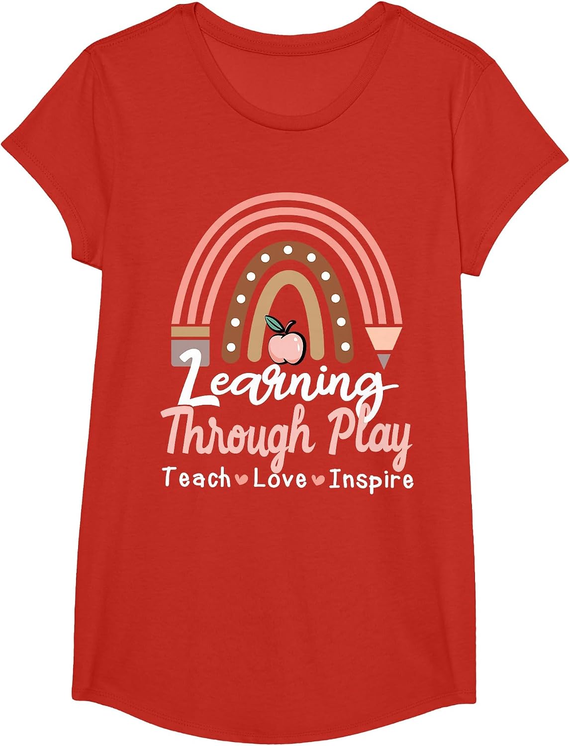 Learning Through Play TK Teacher Sped Education Special Team T-Shirt - Girls Red
