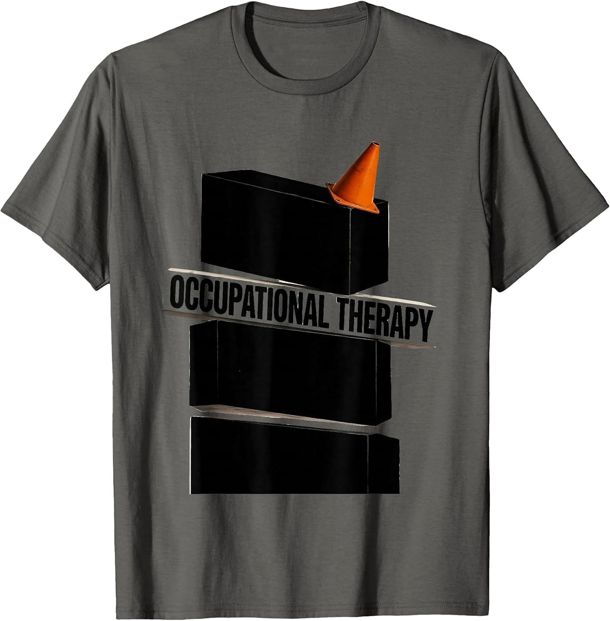 Occupational Therapy Brutalist Graphic OT Therapist Gift T-Shirt - Asphalt Grey
