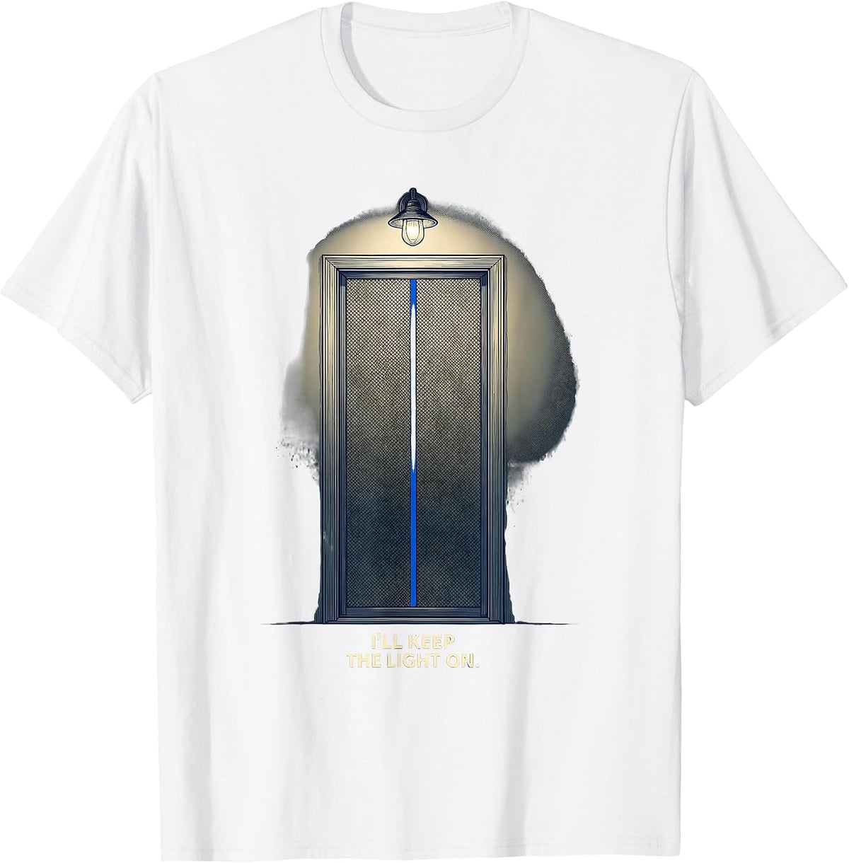 I'll Keep the Light On Thin Blue Line Police Support T-Shirt - White