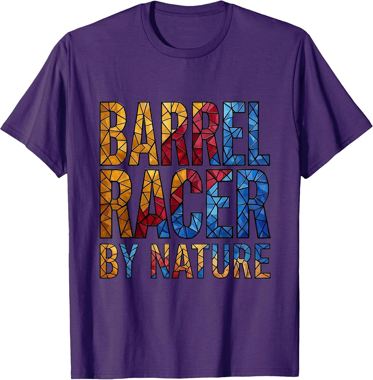 Men's Barrel Racer By Nature Cowgirl Design T-Shirt - Purple