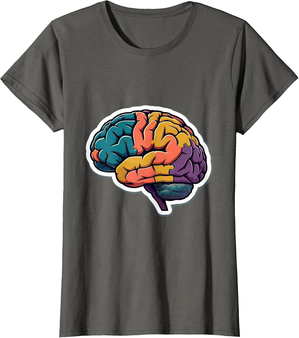 Women's Occupational Therapy Brain Puzzle Illustration T-Shirt - Asphalt Grey