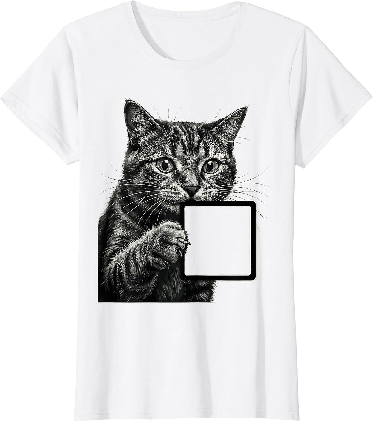 Women's Curious Cat Sniffing Periodic Table Science Design T-Shirt - White