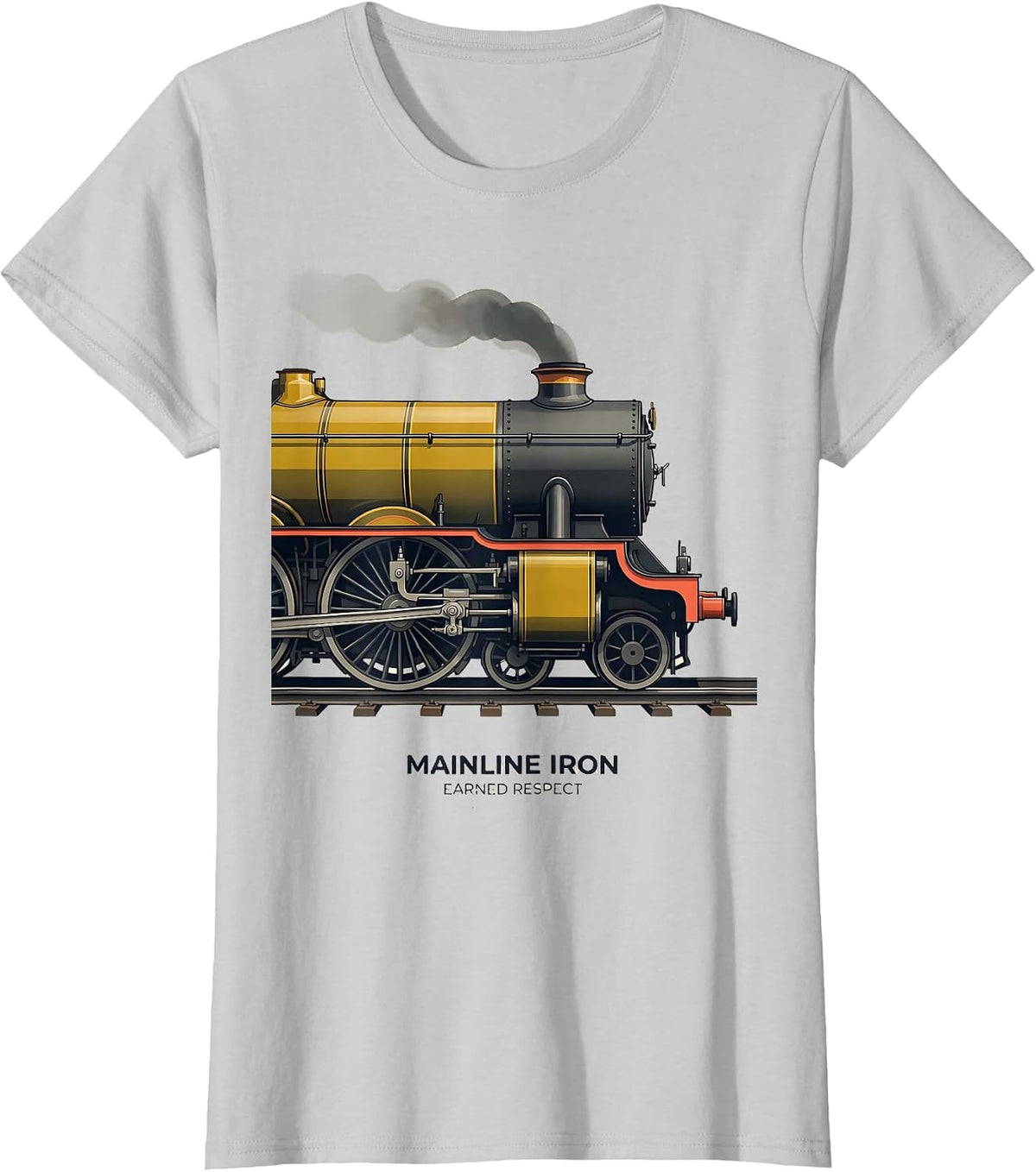 Women's Mainline Iron Earned Respect Midcentury Modern Steam T-Shirt - Silver Grey