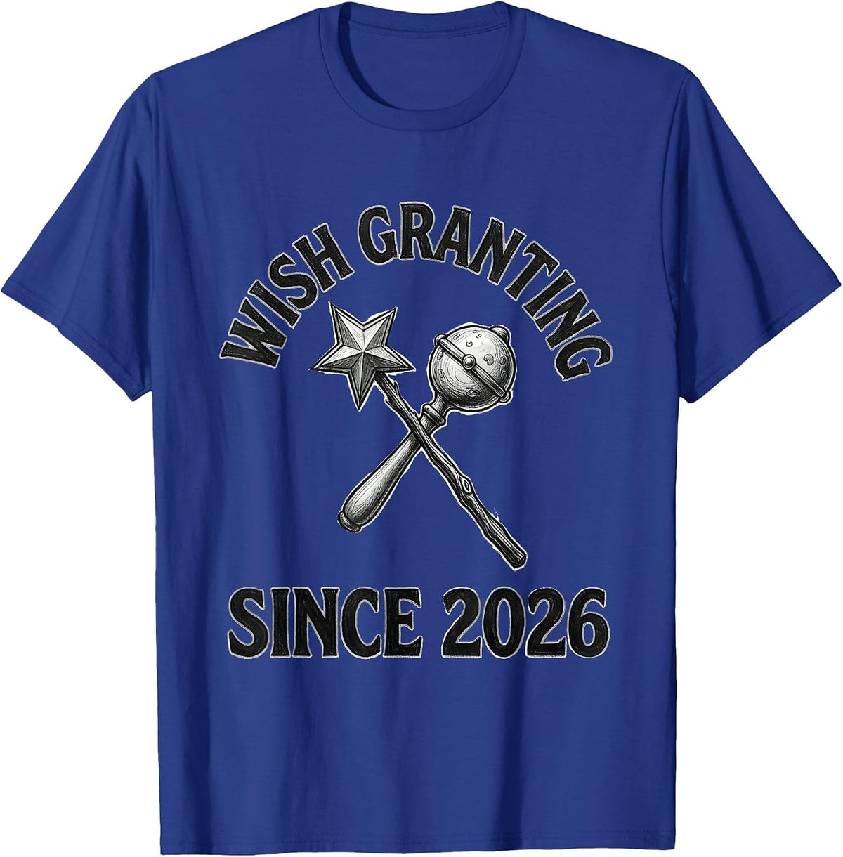 Wish Granting Since 2026 Funny Fairy Godmother New Baby Gift T-Shirt - Royal Blue