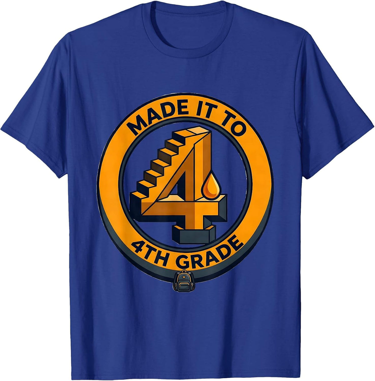 Made It To 4th Grade Groovy Back To School Fourth Grade T-Shirt - Royal Blue