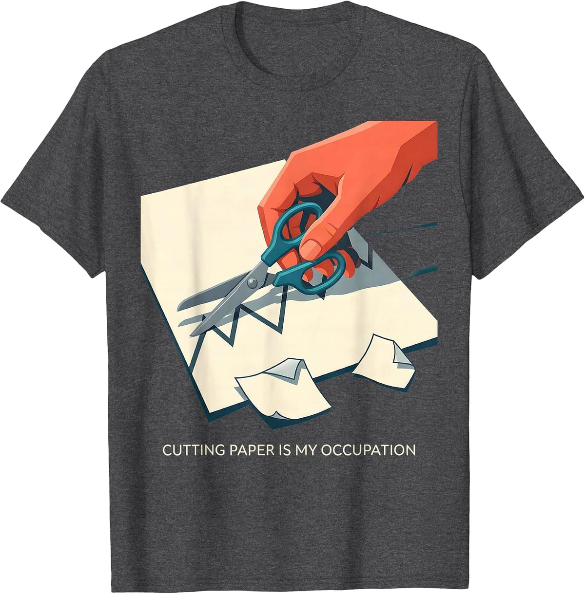 Men's Cutting Paper Is My Occupation Occupational Therapy OT Month T-Shirt - Dark Heather Grey