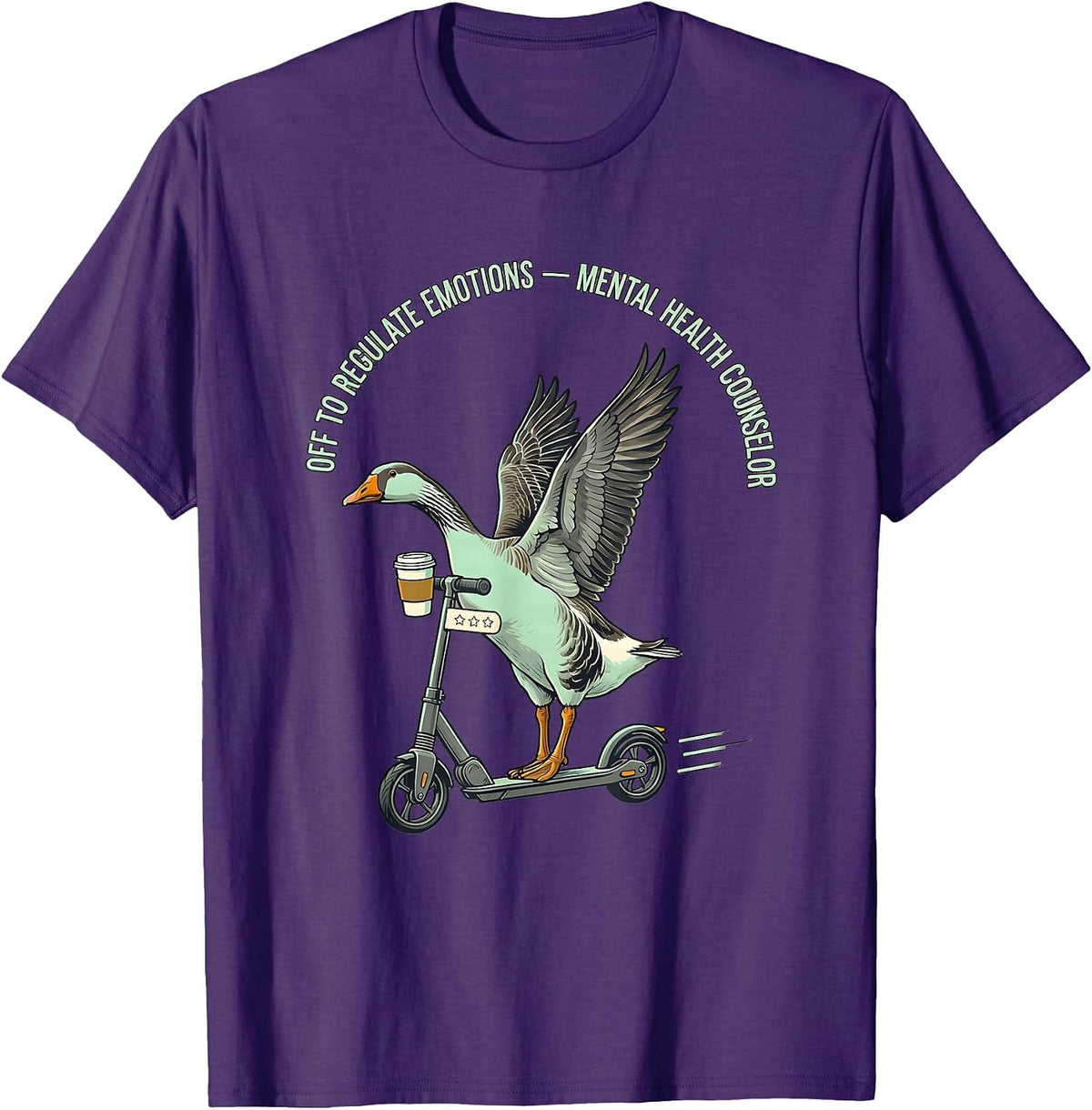Off to Regulate Emotions Mental Health Counselor T-Shirt - Purple