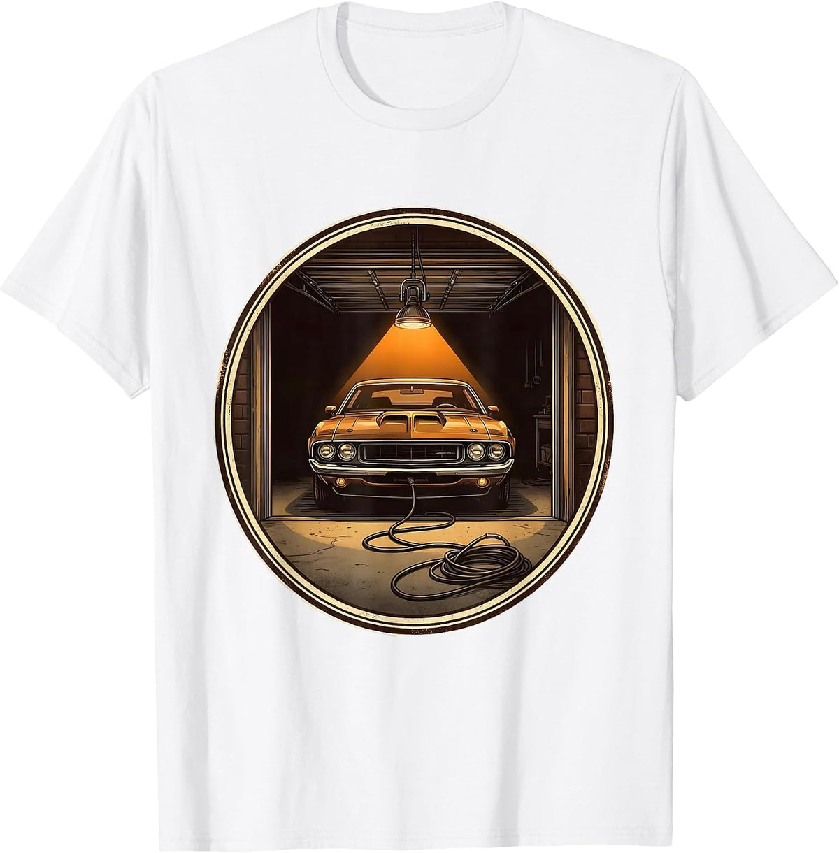 Men's Sealed Car Badge Garage Humor Car Enthusiast T-Shirt - White