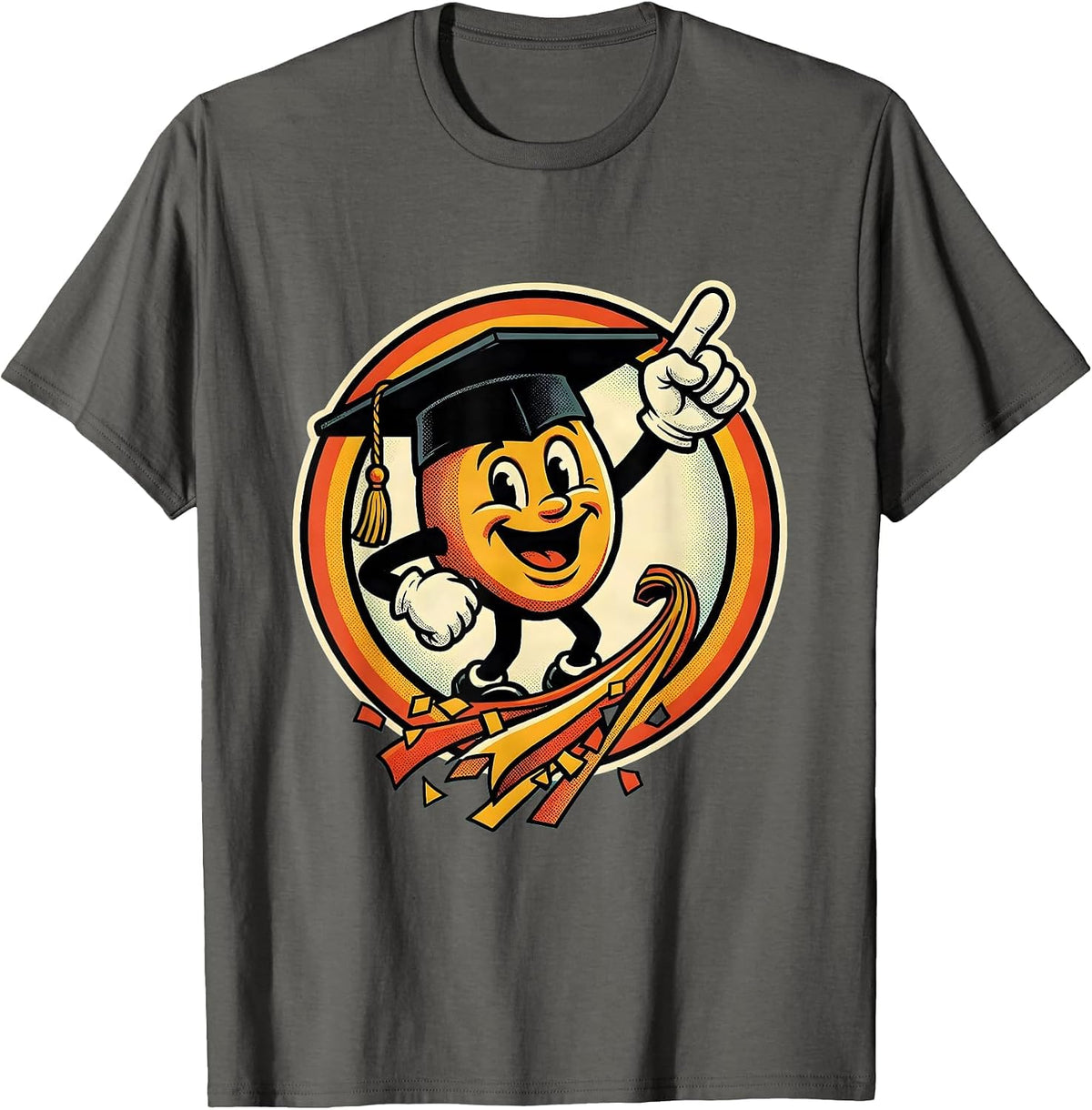 Men's English Teacher Mortar Board Alphabet Letters T-Shirt - Asphalt Grey