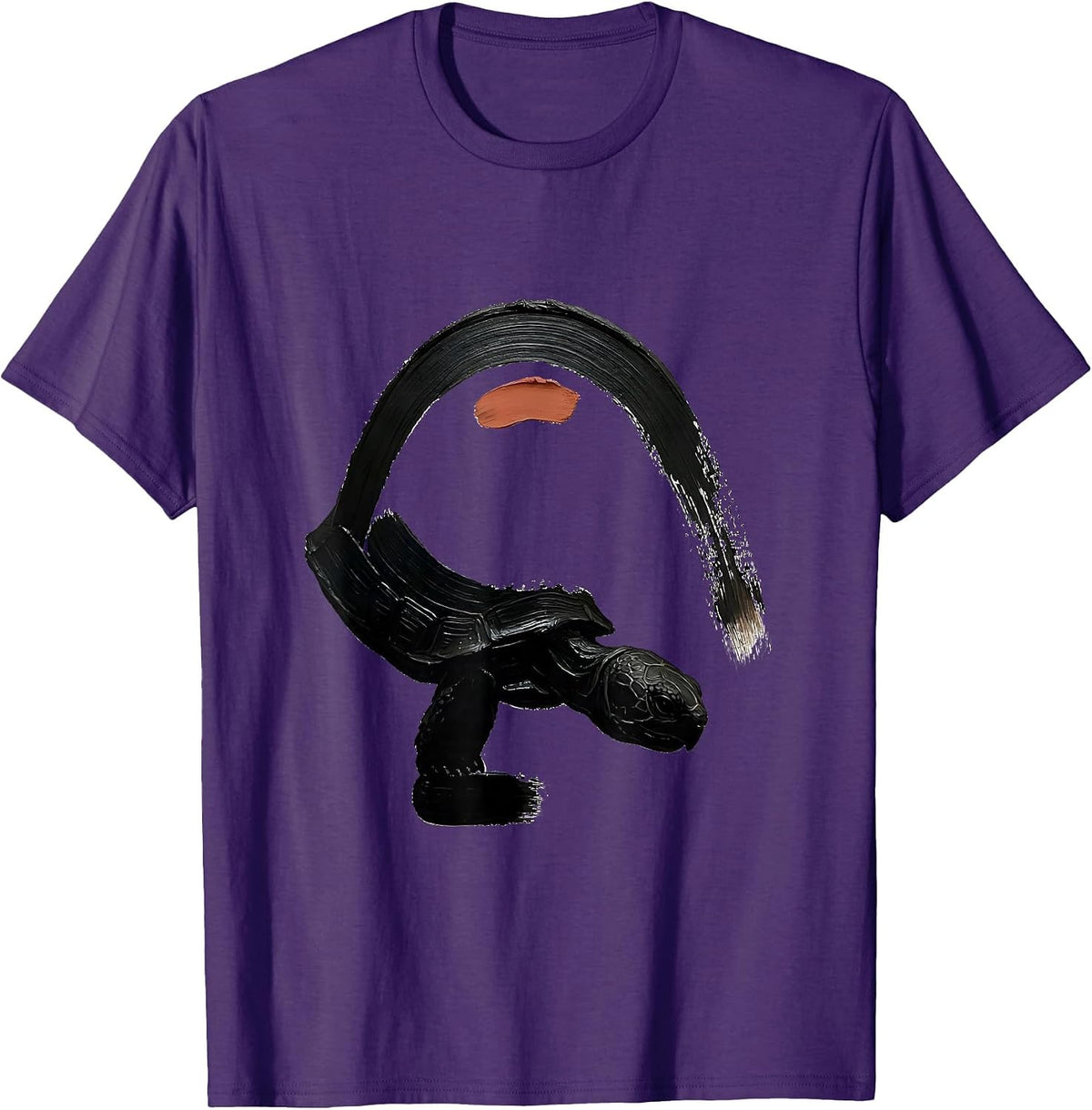 Tortoise Calm Brush Stroke Pet Lover Humor T-Shirt - Purple